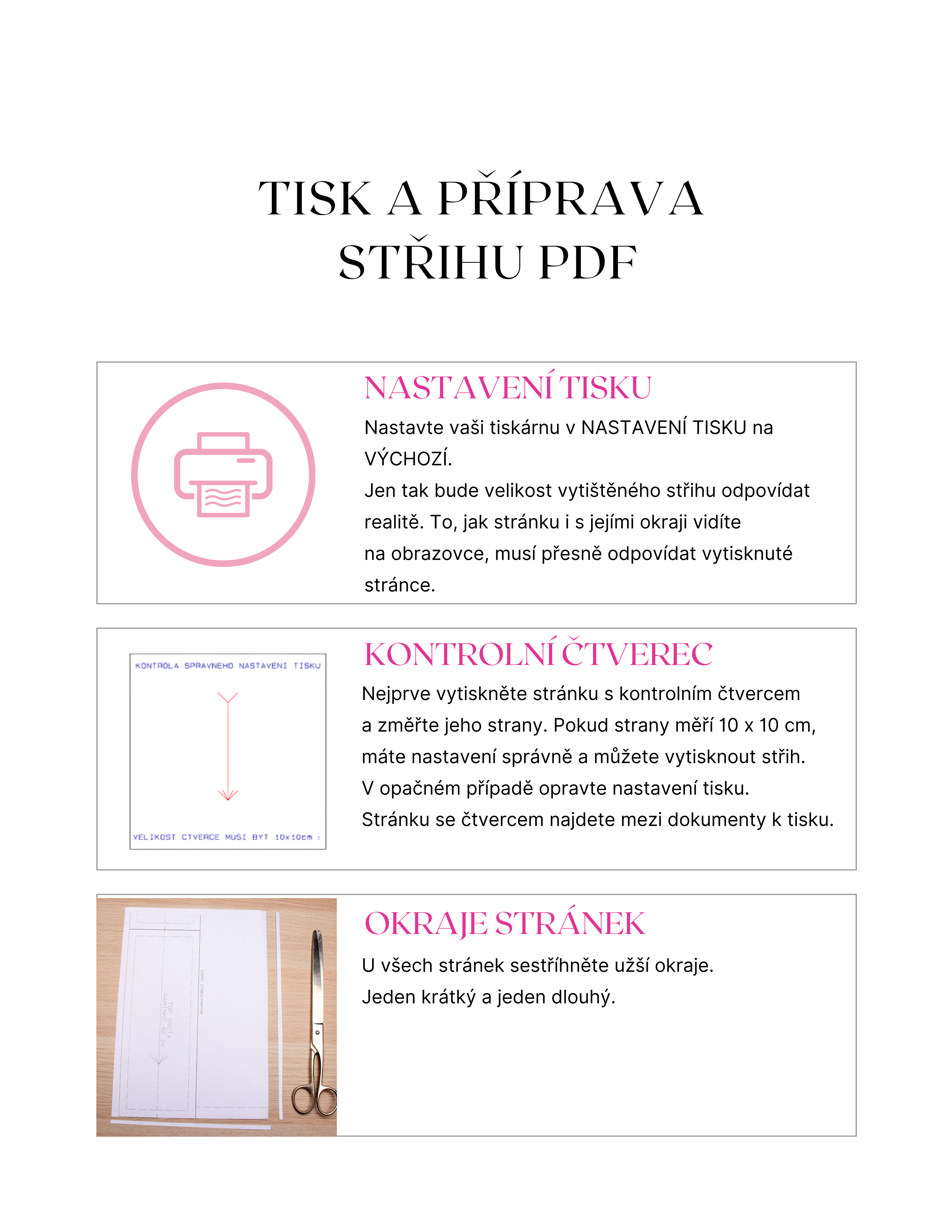 Tisk a příprava střihu 1